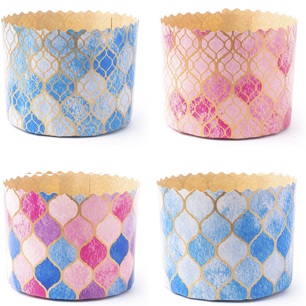 Форма бумажная для кулича «Витражи» (150 гр, 70/85 мм) 120 шт/туб