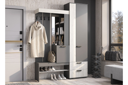 Прихожая "Трамп" Графит/дуб крафт белый