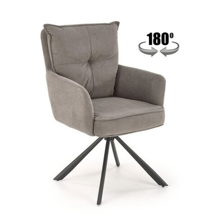 Стул HALMAR K528 серый/черный, поворотный