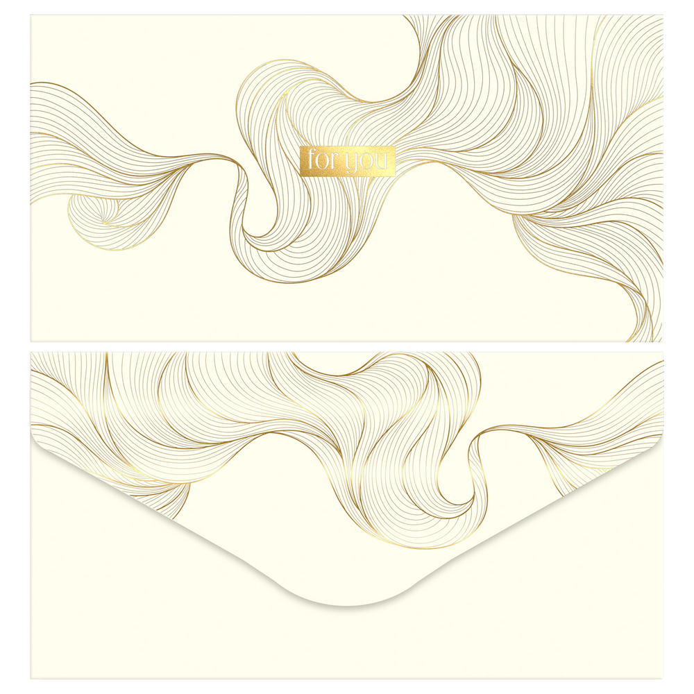 Конверт для денег MESHU "Gold flower" 85*164мм, матовая ламинация, фольга, 4 дизайна