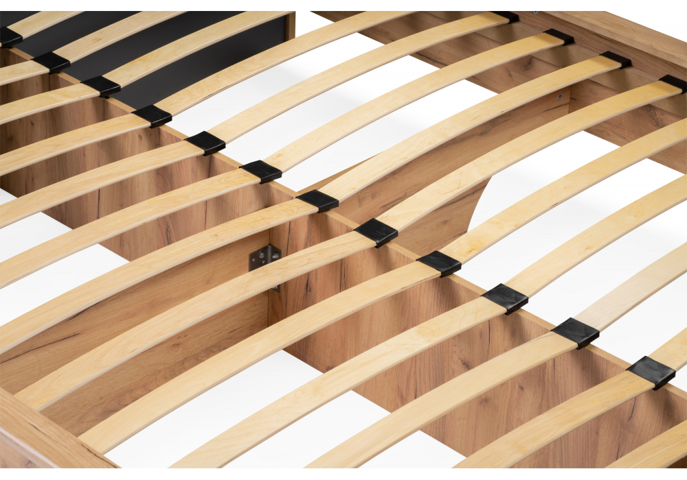 Кровать Woodville Клауд 140х200 парящая дуб крафт золотой, антрацит