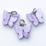 Подвеска Бабочка, цвет фиолетовый+серебро, размер 12*12 мм, цена за 1 шт