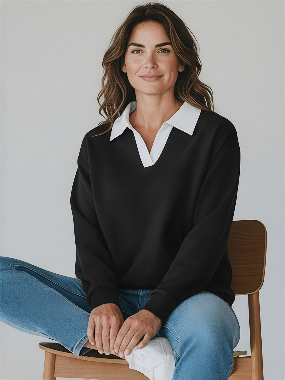 Джемпер с воротником поло