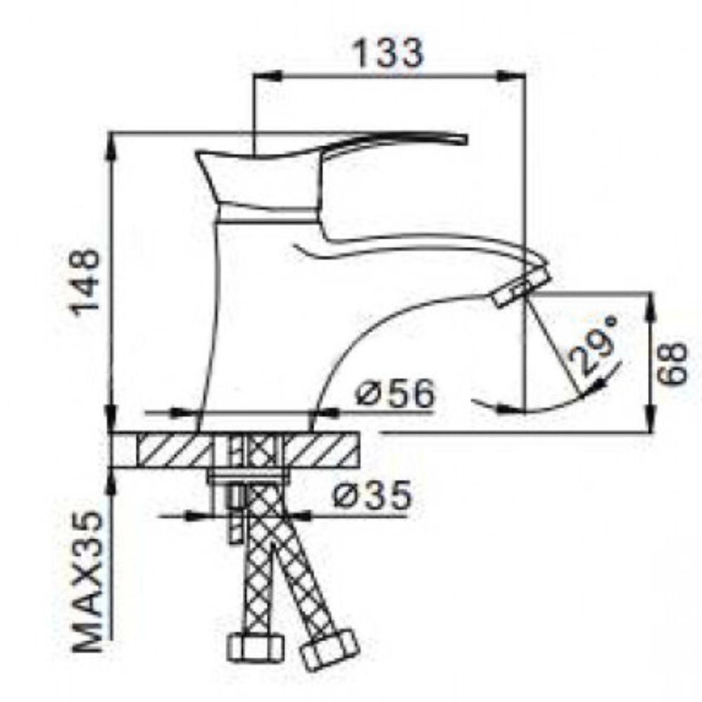 Смеситель для раковины, Frap, корот изл, с картриджем, хром, F1001