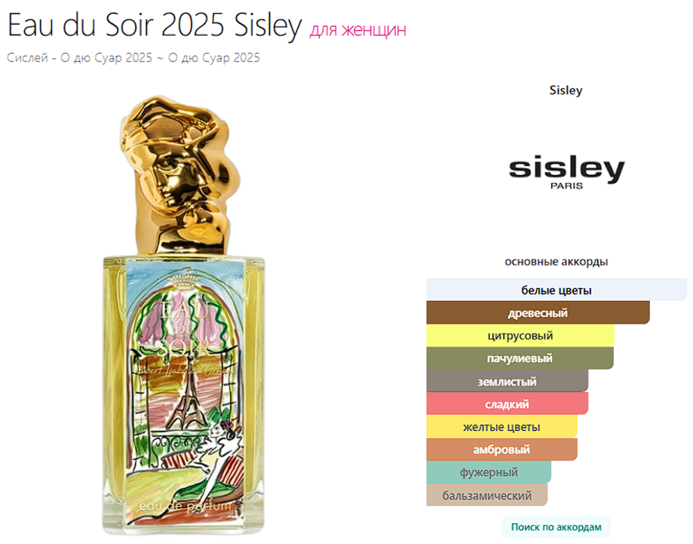 Eau du Soir 2025 Sisley 100ml (duty free парфюмерия)