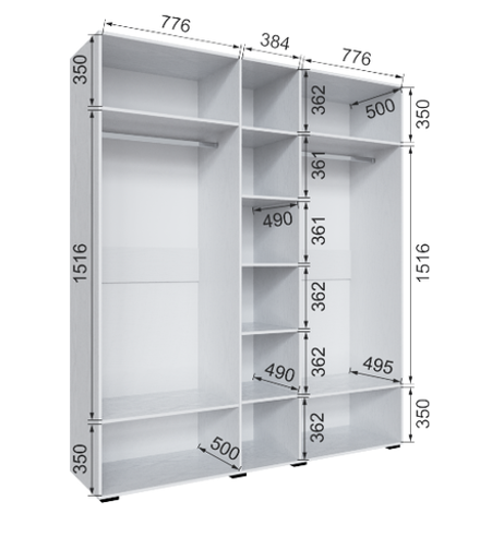Шкаф с зеркалом Бруклин 200Ш