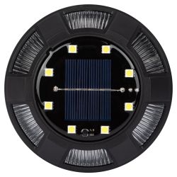 Светильник уличный ЭРА ERAST024-01 на солнечной батарее подсветка Таблетка сталь пластик d 11 см | Садовые декоративные светильники