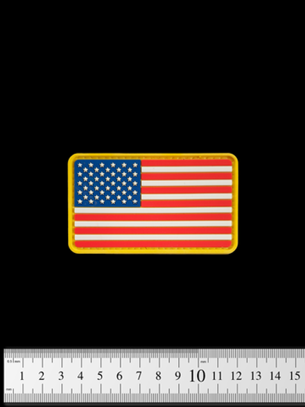 Шеврон Флаг США PVC 5х8,5 см. Цветной левый