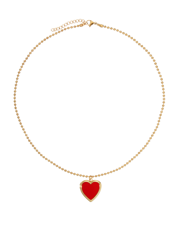 Подвеска красное сердце, эмаль