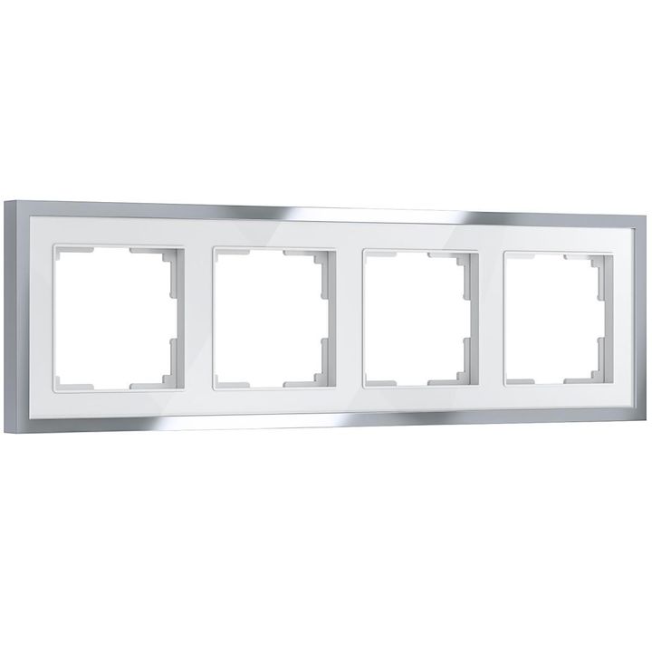 Рамка Werkel Baguette 4 поста белый/серебро W0042850