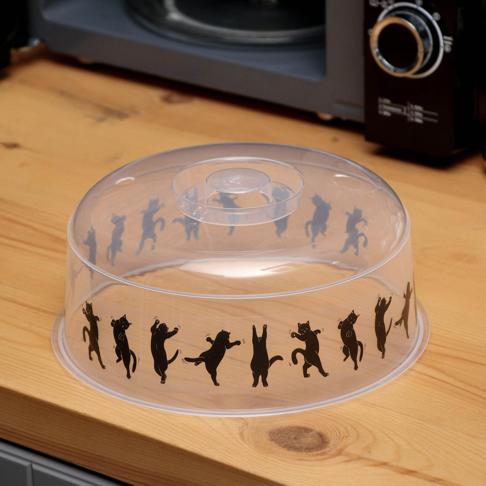 Крышка для СВЧ-печи «Котики», 25х25х10 см!