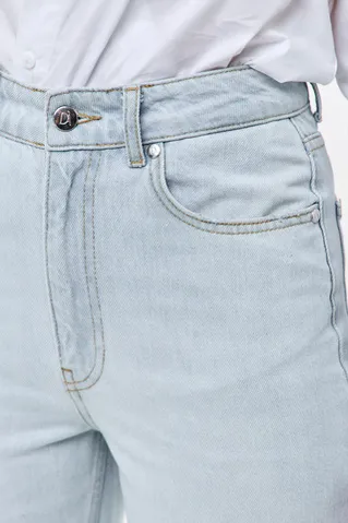 Джинсы Wide Leg голубого цвета