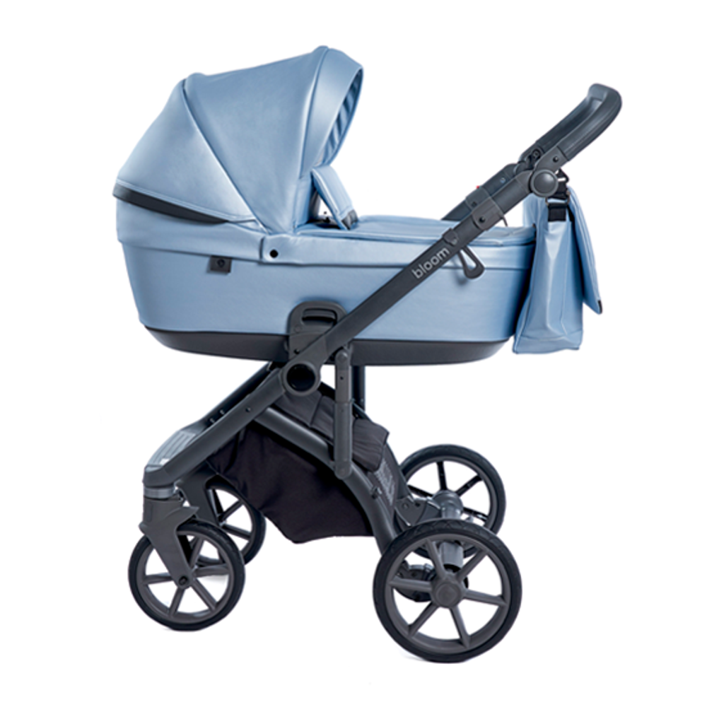 Детская коляска Roan Bloom 2 в 1 New 2021 эко-кожа (Голубой) Blue Pearl