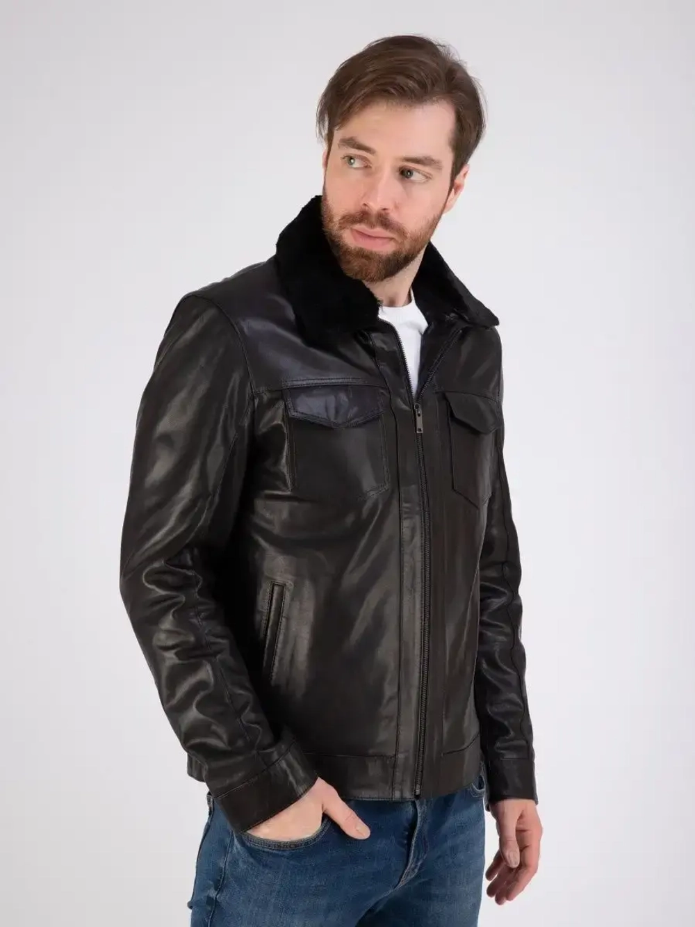 Куртка весна кожаная натуральная