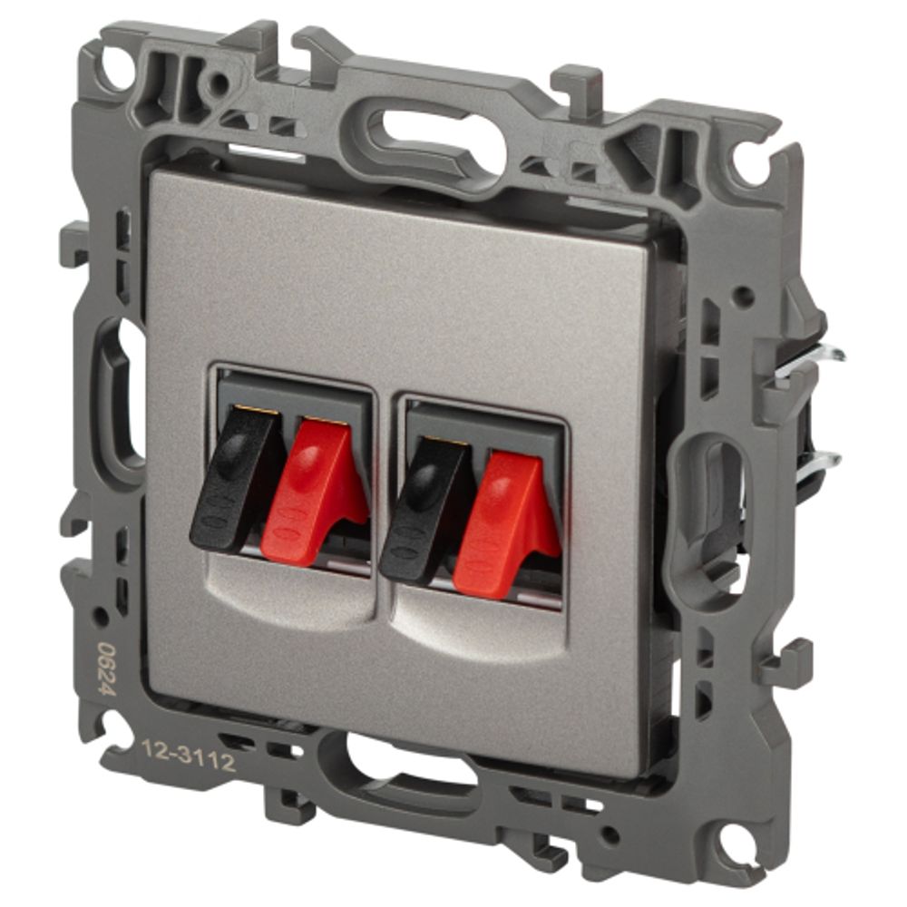 Розетка ЭРА Серия 12 12-3112-16 аудио двойная титан | ЭРА 12 Титан