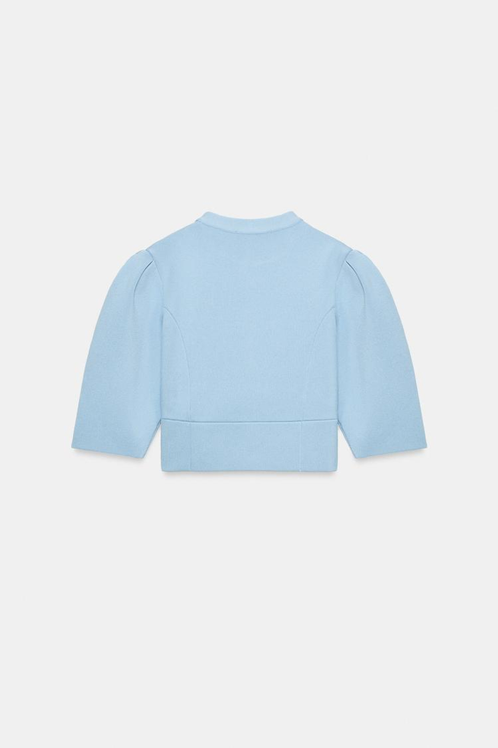 ZARA КАРДИГАН С ОБЪЕМНЫМИ РУКАВАМИ, ПАСТЕЛЬНО-СИНИЙ