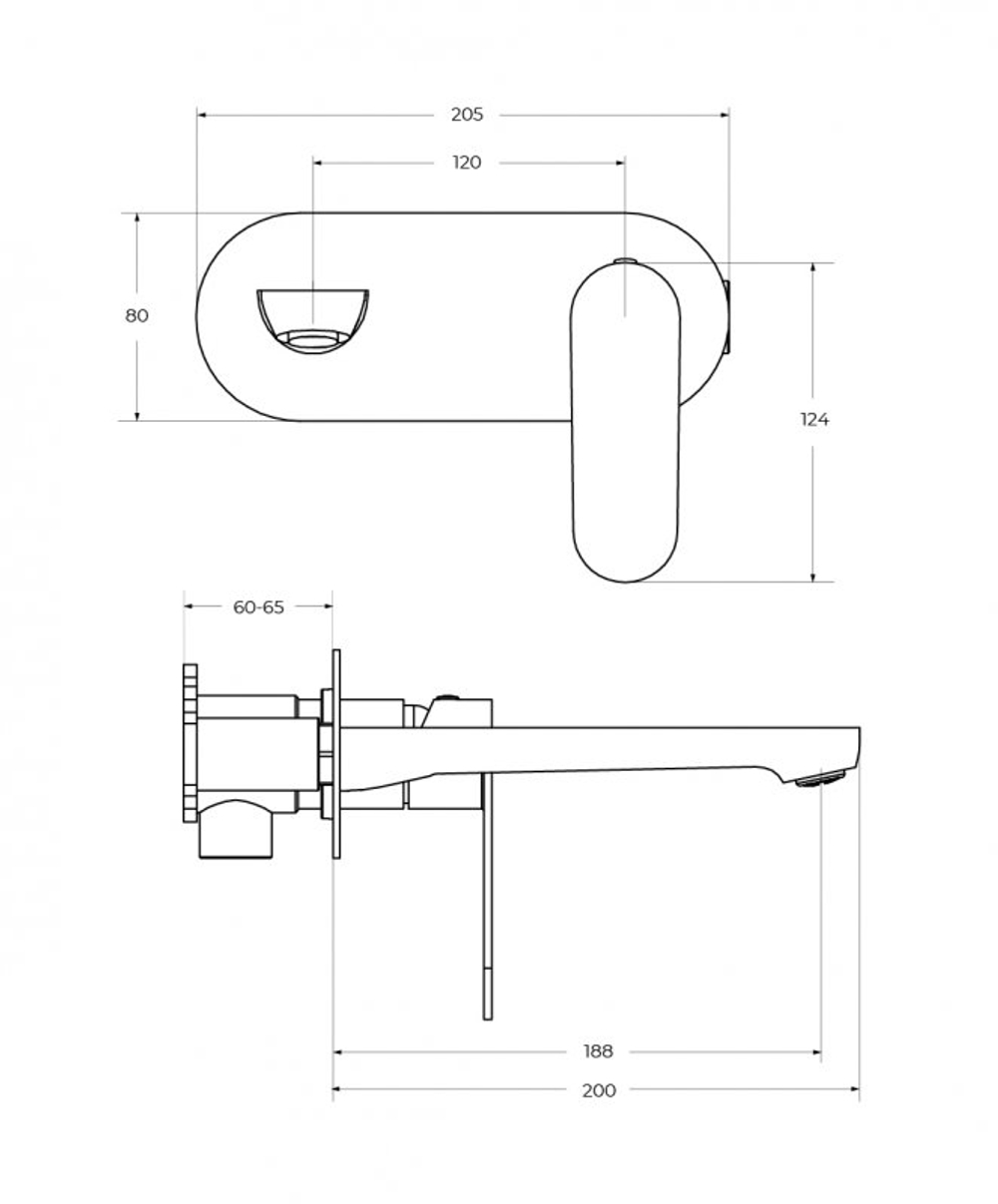 Смеситель для раковины встраиваемый CEZARES STYLUS-BLI1-NOP-W0