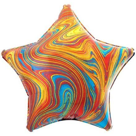 Шар Anagram звезда 18" с рисунком Мрамор полноцвет #42103