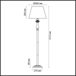 3390/1F CLASSIC ODL17 673 мат. зол/абажур ткань/хрусталь Торшер E14 40W 220V AURELIA