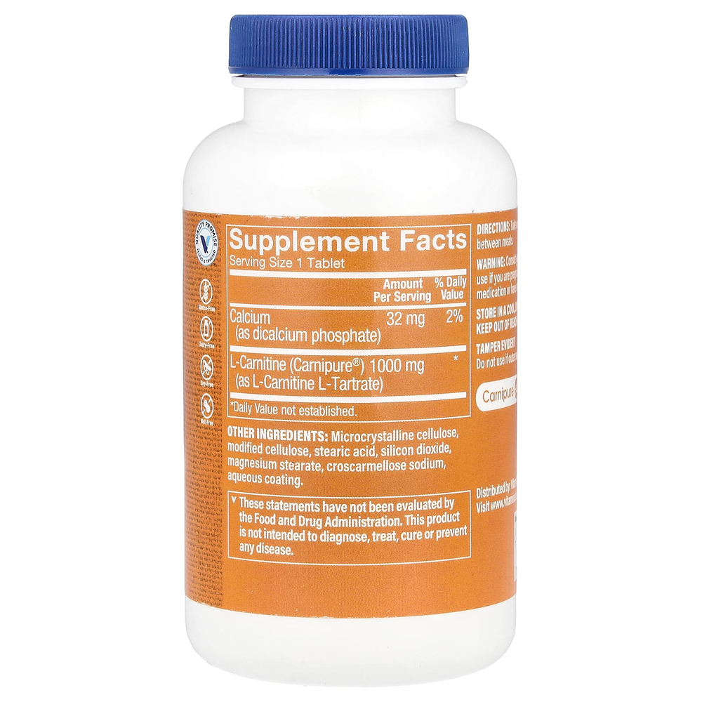 The Vitamin Shoppe, L-карнитин Carnipure®, 1000 мг, 100 таблеток