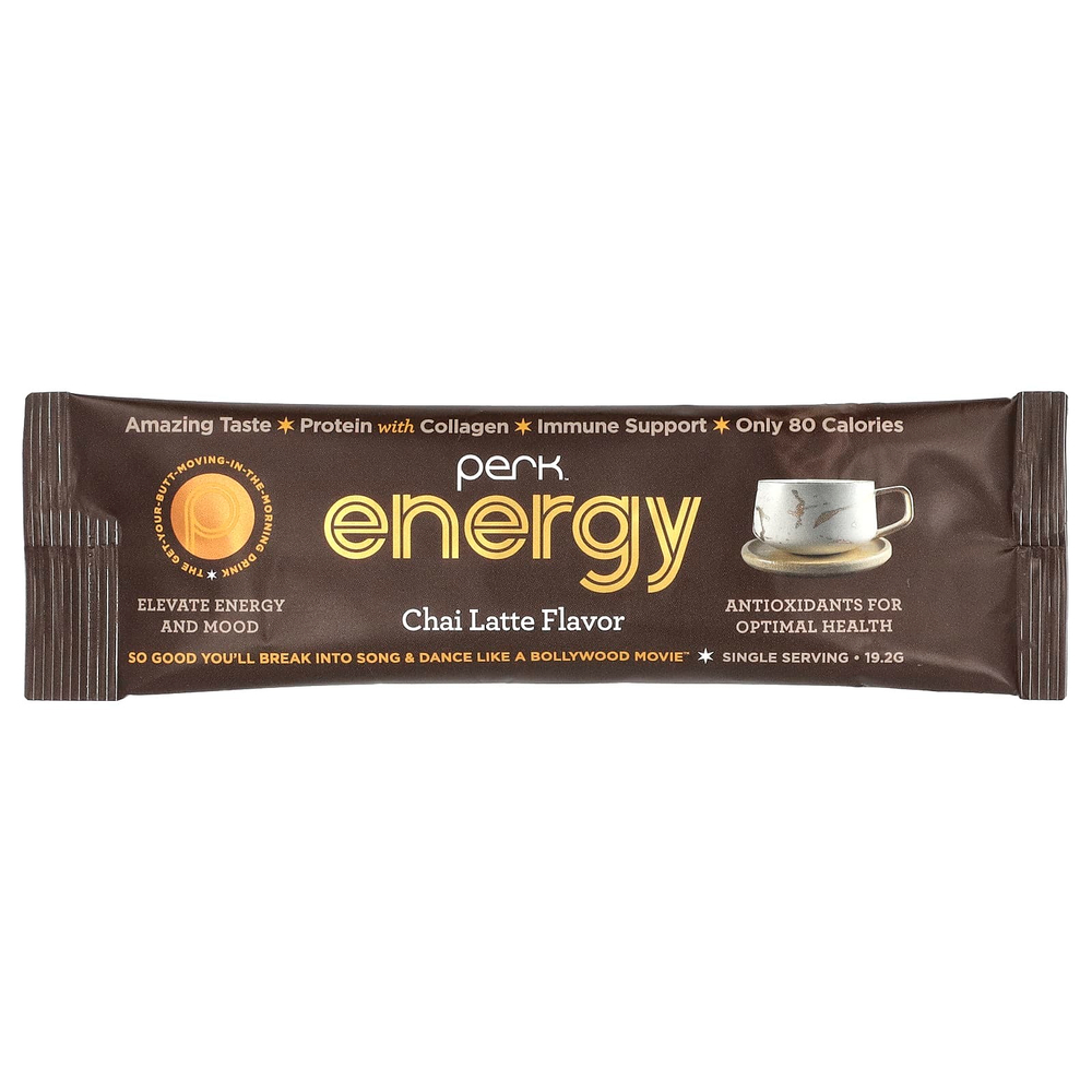 Perk Energy, Чай латте, 10 пакетиков стиков (19,2 г) каждая