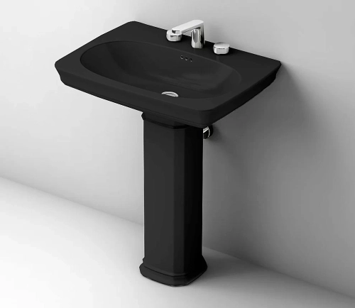 Раковина с пьедесталом Artceram Civitas 68 CIL001 03 00+CIC001 03 00 68 черная