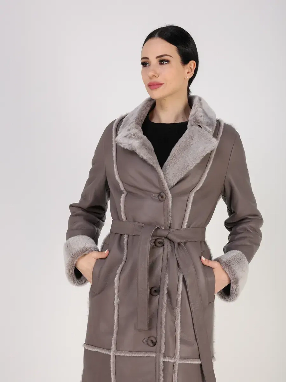 Дубленка зимняя натуральная длинная