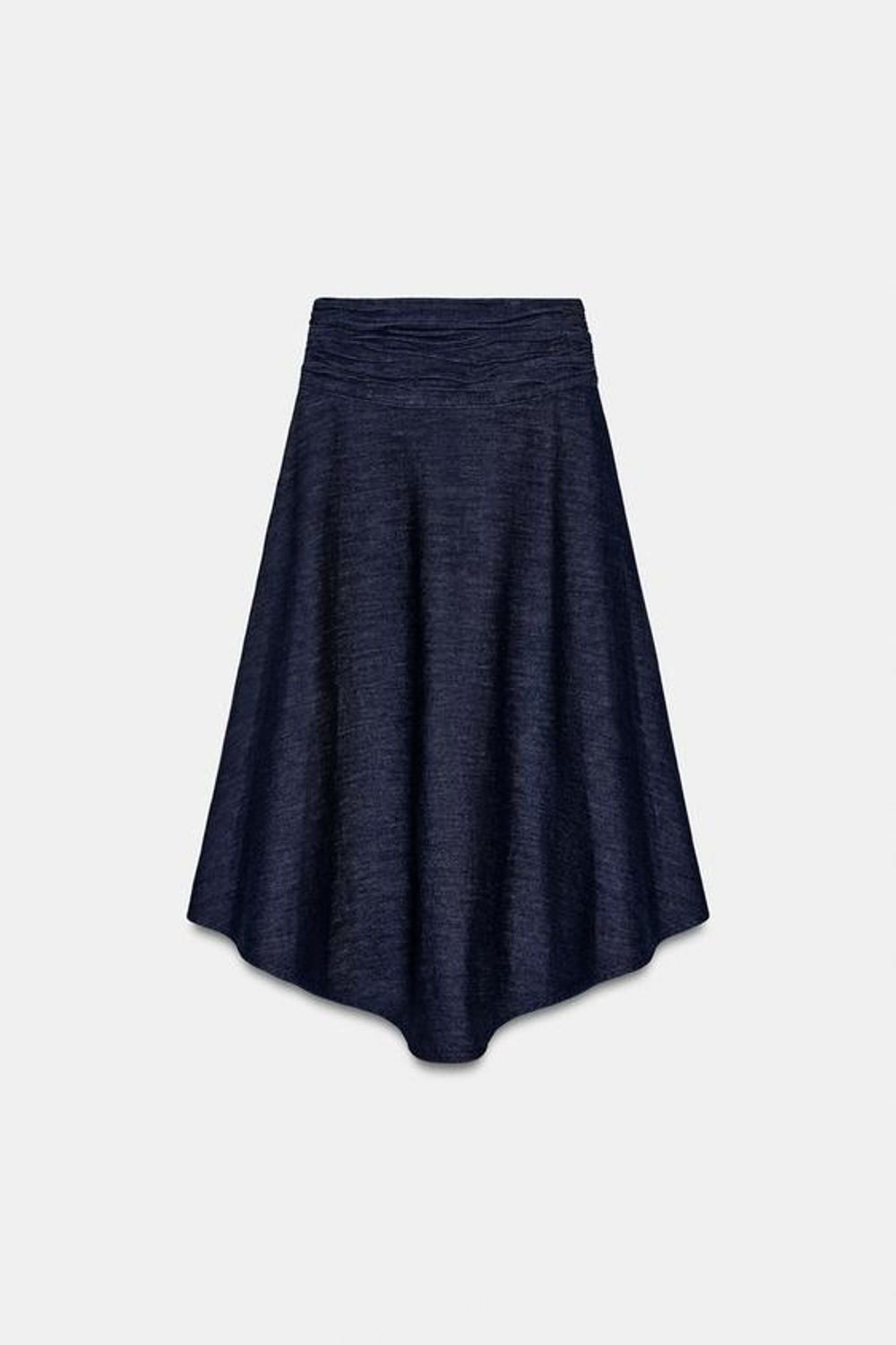 ZARA ЮБКА Z1975 МИДИ АСИММЕТРИЧНОГО КРОЯ, СИНИЙ