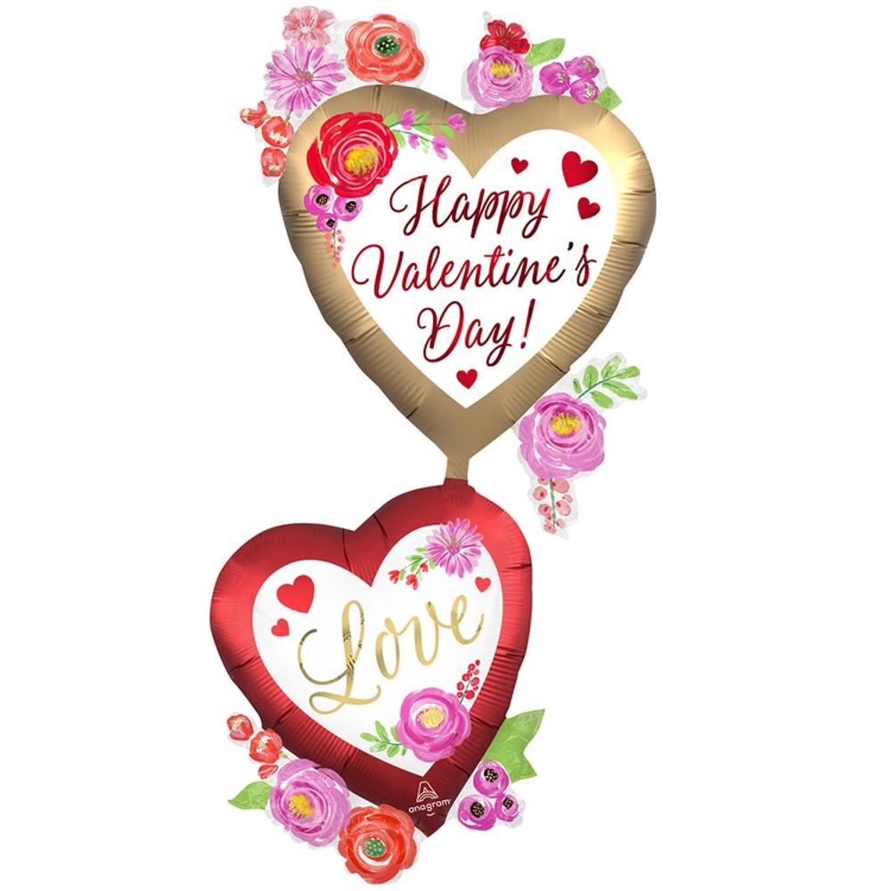 Сердца "В цветах Happy Valentines Day Love"