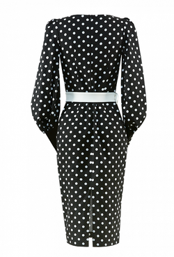 Хлопковое платье-футляр в крупный горох 10-01-20 SS