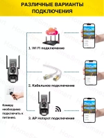 Уличная камера видеонаблюдения Wi-Fi 2 в 1 + 3м