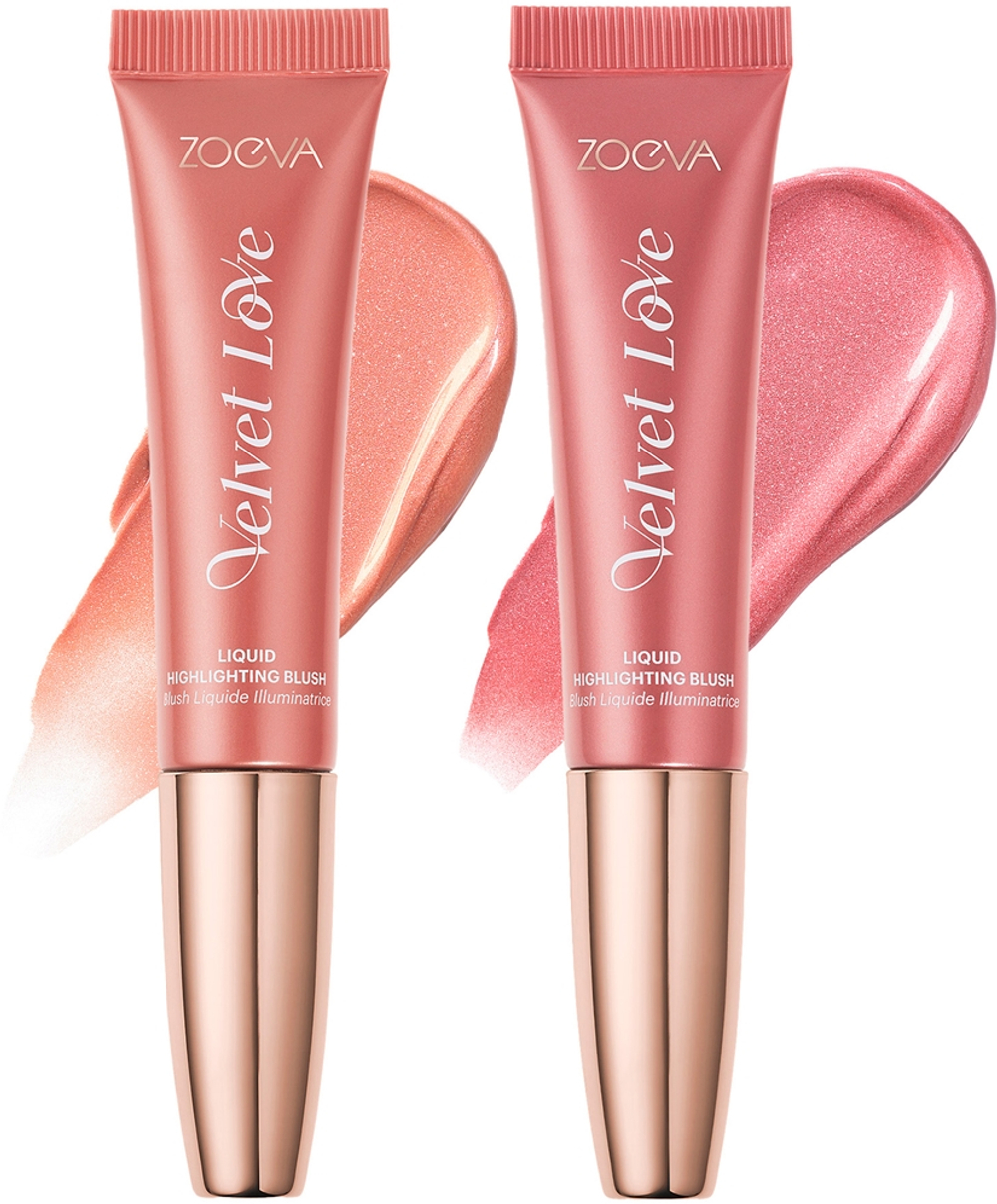 ZOEVA Velvet Love Liquid Highlighting Blush - Румяна в жидкой форме с эффектом осветления оттенок Pink Nectar, 13 ml
