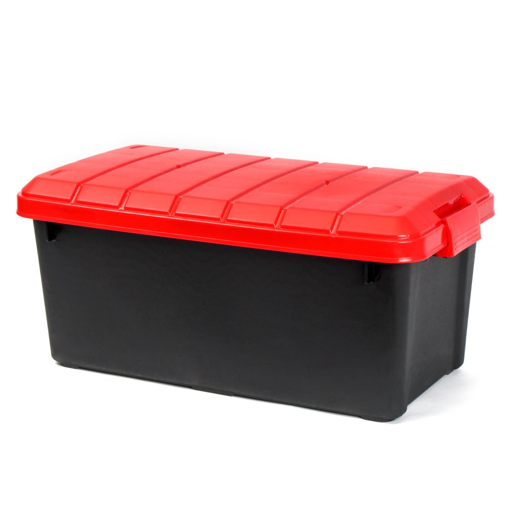Ящик многофункц. особопрочный СЛЕДОПЫТ Expedition Box, 50 л, 700х360х320 мм, цв. черный/красный/3/