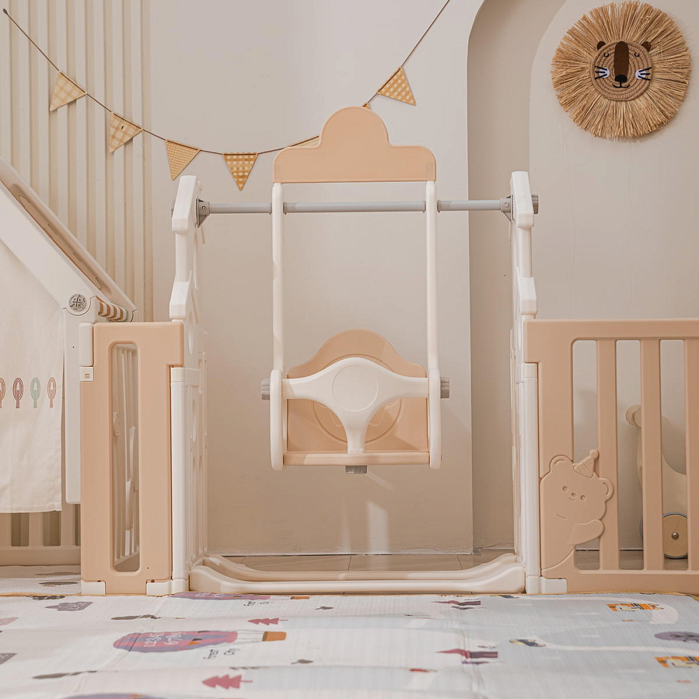 Манеж UNIX Kids DeLuxe House&Storage Camel 180 x 200 см с игровыми аксессуарами