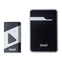 UDB-016W-R1T1-38S-150M-BL-SL Звонок беспроводной. Радиус действия 150м. Черный с серебристым. ТМ Uniel