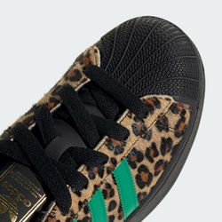 ADIDAS Кроссовки Superstar II с анималистическим принтом, черный/зеленый