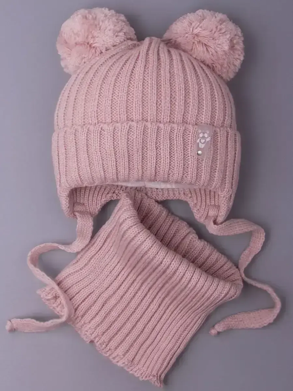 Шапка со снудом для девочки демисезонная