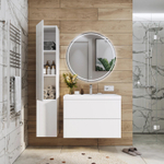 Комплект тумба ICON 80 (800х451х588) подвесная с раковиной CLARISSA 80 Белый глянец