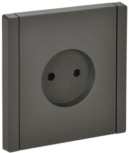 Розетка 1-м СП FORTE&PIANO FP318 10А без заземл. без защ. шторок винт. крепл. сер. IEK FP-R10-10-K03