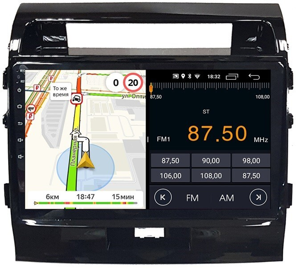 Магнитола для Toyota Land Cruiser 200 2007-2015 (экран климата внизу) - Parafar PF381FHD на Android 13, 8-ядер, 2Гб+32Гб, CarPlay, 4G SIM-слот