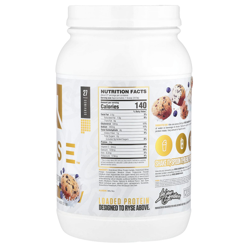 RYSE, Загруженный протеин, сывороточный протеин премиального качества со среднецепочечными триглицеридами, голубика, 942 г (2,1 фунта)