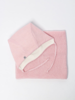 Комплект шапка ДЕМИ вязаная + снуд (Безе) КОШКА ЭНИ