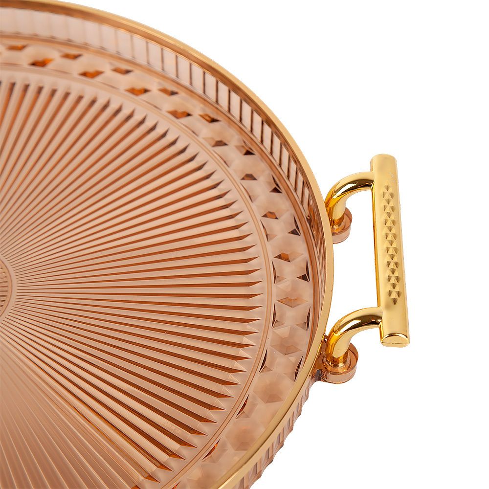 Поднос сервировочный с ручками d=27см. (акрил,пластик) (упаковочный пакет)