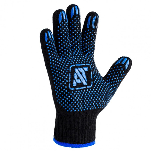 Перчатки трикотажные Зима Двойные с ПВХ, р.10,  черные