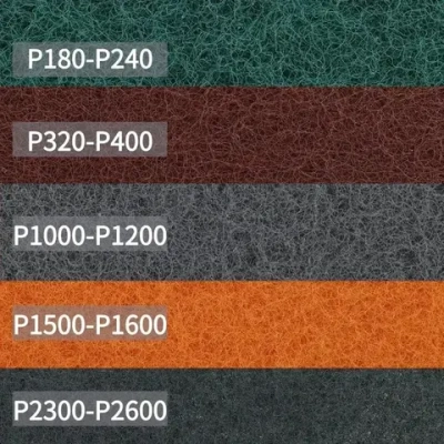 Набор шлифовальный войлок 5шт, P180, P400, P1200, P1500, P2500,115x180мм.,Набор листов нетканых шлифовальных