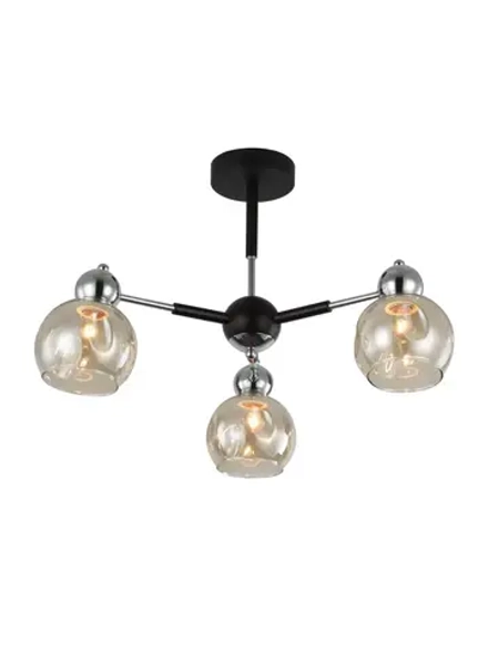 Люстра потолочная FABIA  E27*3*60W черный, хром