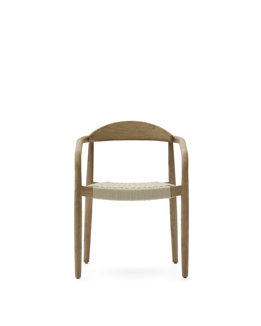 Уличный стул Nina из 100% массива акации и веревки цвета экрю