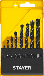 STAYER ″M-type″ 8 шт., 3-4-5-6-7-8-9-10, набор спиральных сверл по дереву