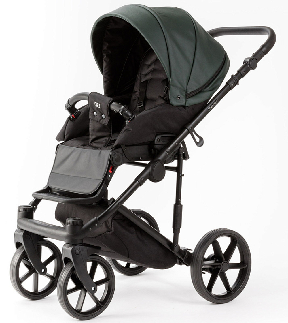 Детская коляска Adamex Locco Light Deluxe 2 в 1 LL-SA29 (Т.ЗЕЛЕНАЯ КОЖА)