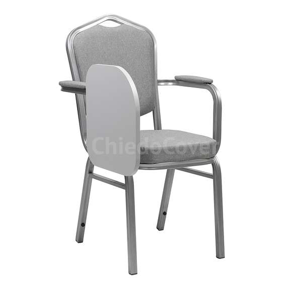 Стул Хит 25 мм серебряный с подлокотниками и пюпитром